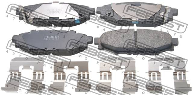 Колодки тормозные дисковые задние 0801-B13R FEBEST