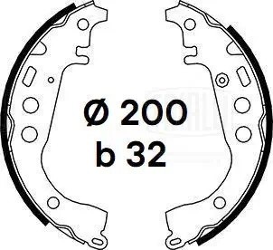 Колодки торм. Toyota Yaris (05-) барабан. 200x32 т/с Akebono (GF 4539) GF4539 TRIALLI