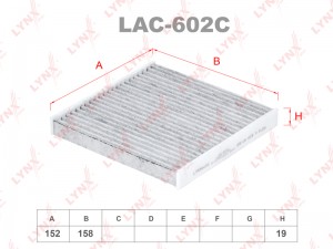 Фильтр салонный угольный LAC-602C LYNXAUTO