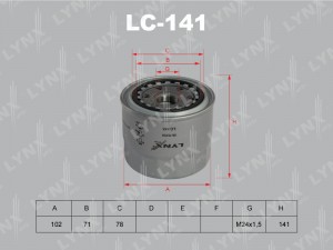 Фильтр масляный подходит для TOYOTA Camry 2.0TD 91/Carina E 2.0D-TD 92-97/Coroll LC-141 LYNXAUTO