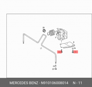 болт фланцевый N 910106 008014 MERCEDES BENZ