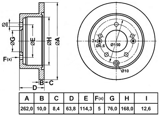 Диск тормозной KIA CERATO II, SOUL 09-  RN1786 RN1786 NIBK