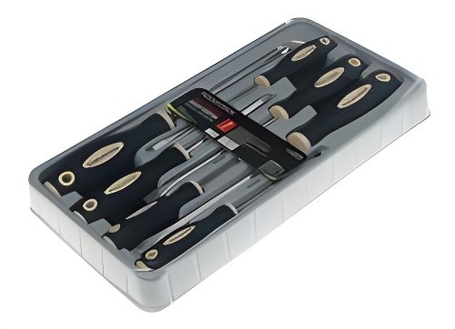 Набор отверток SL4.0-SL8.0, PH1.0-PH3.0 магнитные 150-175мм 7 предметов в лотке  RF20713 ROCK FORCE