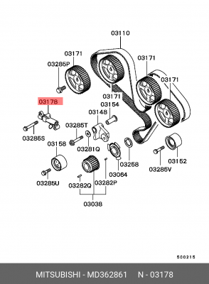 Натяжитель ремня ГРМ MITSUBISHI Pajero (3.8) OE MD362861 MITSUBISHI