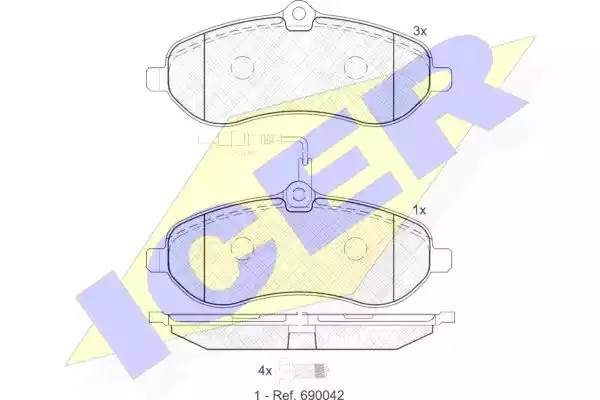 141802 колодки дисковые передние !\ Citroen Jumpy, Peugeot Expert 1.6/2.0i/HDi 0 141802 ICER