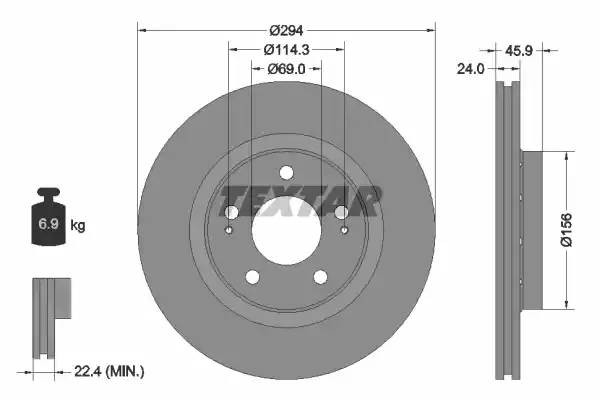 92135203 диск тормозной передний!\ Citroen C-Crosser, Mitsubishi Outlander 2.0-2 92135203 TEXTAR