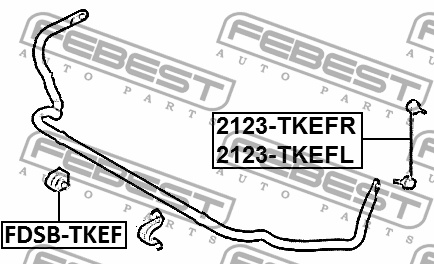 ТЯГА СТАБИЛИЗАТОРА ПЕРЕДНЯЯ ЛЕВАЯ подходит для FORD RANGER TKE 2012- [EU] 2123-T 2123-TKEFL FEBEST