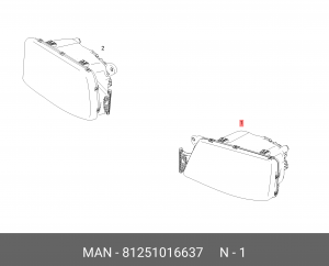 Фара левая MAN TGL/TGM/TGS/TGX 81251016637 MAN