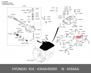 Вилка КПП HYUNDAI HD65,72,County дв.D4AL (M3S5) 2,3-й передачи OE 4366645000 HYUNDAI KIA