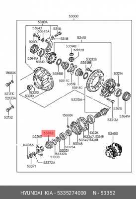 Сальник хвостовика (70х142) AERO-SPACE (пр-ль HOS) 5335274000 HYUNDAI KIA