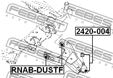 Опора шаровая нижн рычага RENAULT DUSTER 2009-2018 2420-004 2420-004 FEBEST