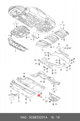 VW ЛЕВАЯ 3C8 825 201 A VAG