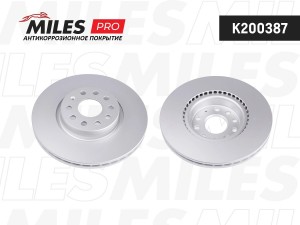 Диск тормозной (серия PRO с антикоррозионным покрытием) AUDI A3/VW GOLF V/VI/PAS K200387 MILES