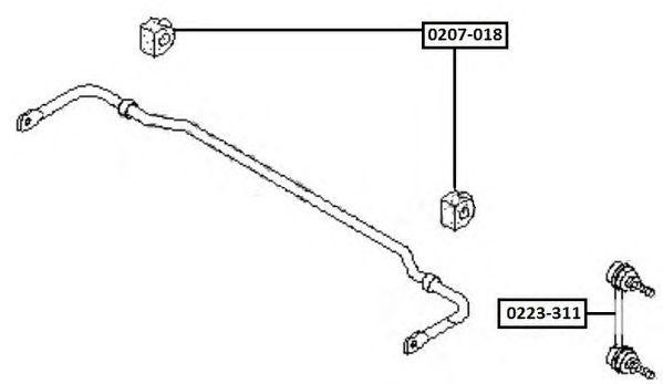 ВТУЛКА ЗАДНЕГО СТАБИЛИЗАТОРА D18 NISSAN/INFINITI 207018 0207-018 ASVA
