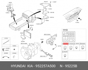Реле HYUNDAI HD65,72,78,120,170,260,270,County OE 952257A500 HYUNDAI KIA