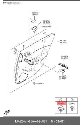 Клипса MAZDA OE GJ6A-68-AB1 MAZDA