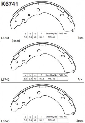 Колодки тормозные барабанные MITSUBISHI L200 05 K6741 K6741 MK KASHIYAMA