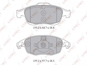 Колодки тормозные дисковые передние BD-2223 LYNXAUTO