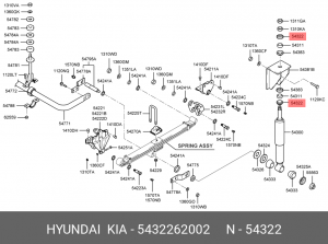 Шайба HYUNDAI HD35 KIA Bongo 3 болта стабилизатора переднего OE 5432262002 HYUNDAI KIA
