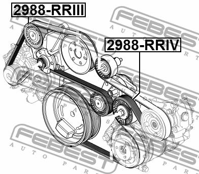 Ролик обводной (комплект) ПОДХОДИТ ДЛЯ Land Rover RANGE ROVER III 2988-RRIII 2988-RRIII FEBEST