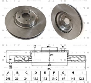 диск тормозной передний!\ SsangYong New Action G20/D20 10> BS0662 BLITZ
