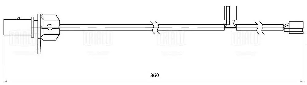 Датчик износа колодок Audi A6 (11-) перед. L=360 (PFS 0207) PFS 0207 TRIALLI