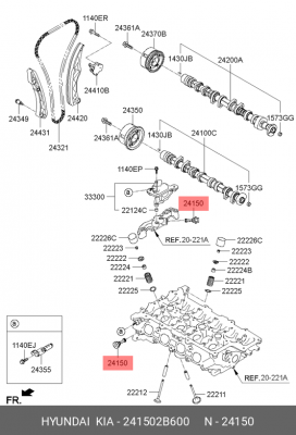 241502B600 Фильтр клапана PCV 241502B600 MOBIS