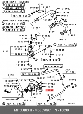 прокладка помпы!\ Mitsubishi Pajero/Montero 00-06 MD359097 MITSUBISHI