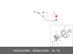 Регулятор SSANGYONG Actyon (06-/10-),Kyron (05-),Rexton (07-) усилителя вакуумно 4858631000 SSANG YONG