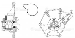 Насос водяной для а/м VW Touareg (02-) 3.0TDi  LWP1828 LWP1828 LUZAR