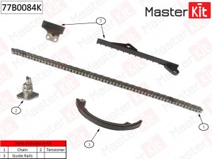 Комплект цепи ГРМ Nissan Primera 2.0i 16V SR20DE 9 (без звездочек) 77B0084K 77B0084K MASTER KIT