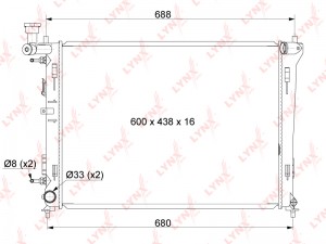 радиатор системы охлаждения! АКПП\ Hyundai Avante/Elantra/i30 1.4-2.0 06> RB1055 LYNXAUTO