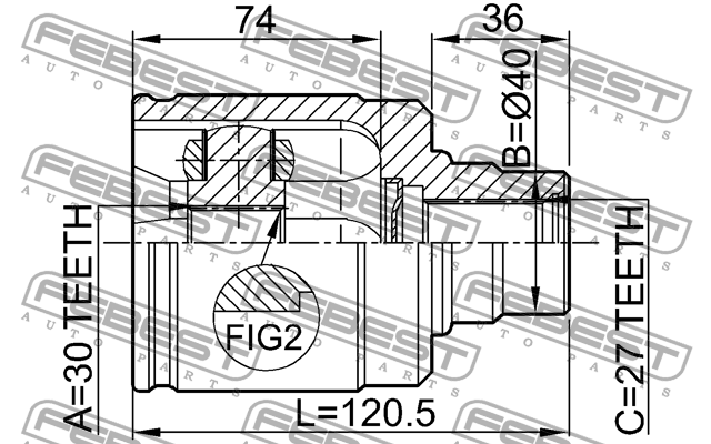 ШРУС внутренний левый HONDA ACCORD VII/VIII 0311-HRVLH 0311-HRVLH FEBEST