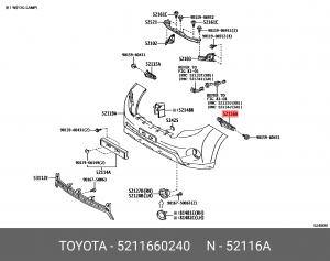 Кронштейн 5211660240 Toyota 52116-60240 TOYOTA
