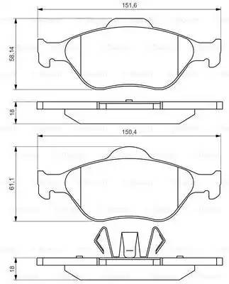 Колодки тормозные FORD Fiesta (95-01-), Fusion (01-) MAZDA 2 (03-), 121 (96-) пе 0 986 495 220 BOSCH