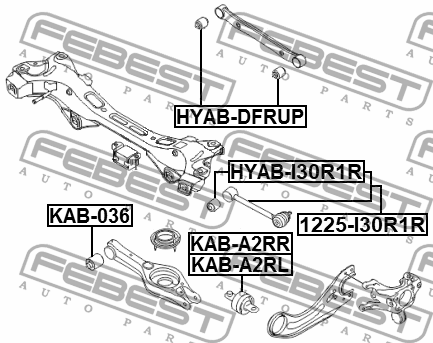 Тяга задн поперечная с шаровой KIA CEED 12 (SLOVAKIA PLANT) 12- [EUR] 1225-I30R1 1225-I30R1R FEBEST