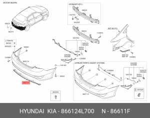 866124L700 НАКЛАДКА БАМПЕРА ЗАДНЕГОx 866124L700 HYUNDAI