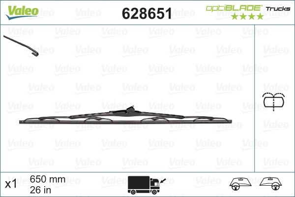 Щетка стеклоочистителя RENAULT VOLVO 650мм с форсункой омывателя Opti Blade VALE 628651 VALEO PHC
