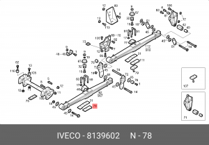 кронштейн амортизатора! переднего. низ\Iveco EuroTech 440E38 8139602 IVECO