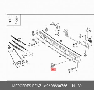 Штуцер MERCEDES OE A 960 869 07 66 MERCEDES BENZ