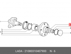 Шайба ВАЗ-2108 подшипника ступицы АвтоВАЗ 21080-3104079-00 LADA VAZ