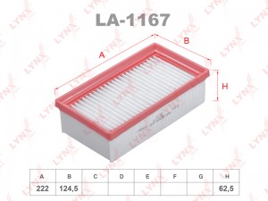 фильтр воздушный!\ Renault LA1167 LYNXAUTO