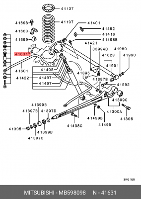 тяга стабилизатора заднего!\ Mitsubishi Pajero L141G/L144G/L146G/V2 88-01 MB598098 MITSUBISHI