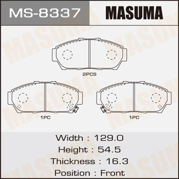 колодки дисковые!\ Honda Integra/Orthia 93-02 MS8337 MASUMA