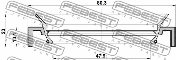 САЛЬНИК ПРИВОДА 47.9X80.3X13.1X23 подходит для TOYOTA RAV4 ACA3#,ALA3#,GSA33,ZSA 95JAY-50801323L FEBEST