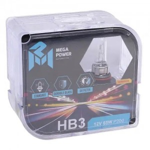Лампа 12V HB3 65W P20d бокс (2шт.) Standart MEGAPOWER 37033040 MEGA POWER