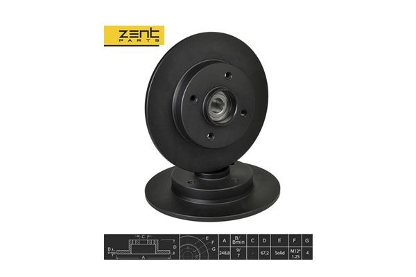 диск тормозной задний! Peugeot 307, Citroen C4 04> Z06292 ZENTPARTS