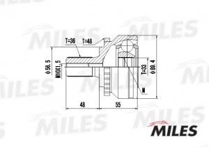 ШРУС наружный VOLVO C70/S60/S70/S80/V70 2.0-2.5 97-05 (с ABS) (GKN 303560) GA205 GA20506 MILES