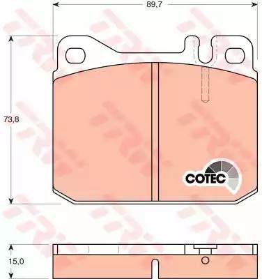 GDB242 010 20=FDB143=571372B !колодки дисковые п.\ MB W123 2.0-3.0D/TD 76-79 GDB242 TRW