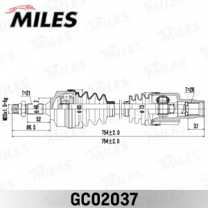 Привод в сборе правый CITROEN C3/C2 1.4 02- (GKN 303472) GC02037 GC02037 MILES